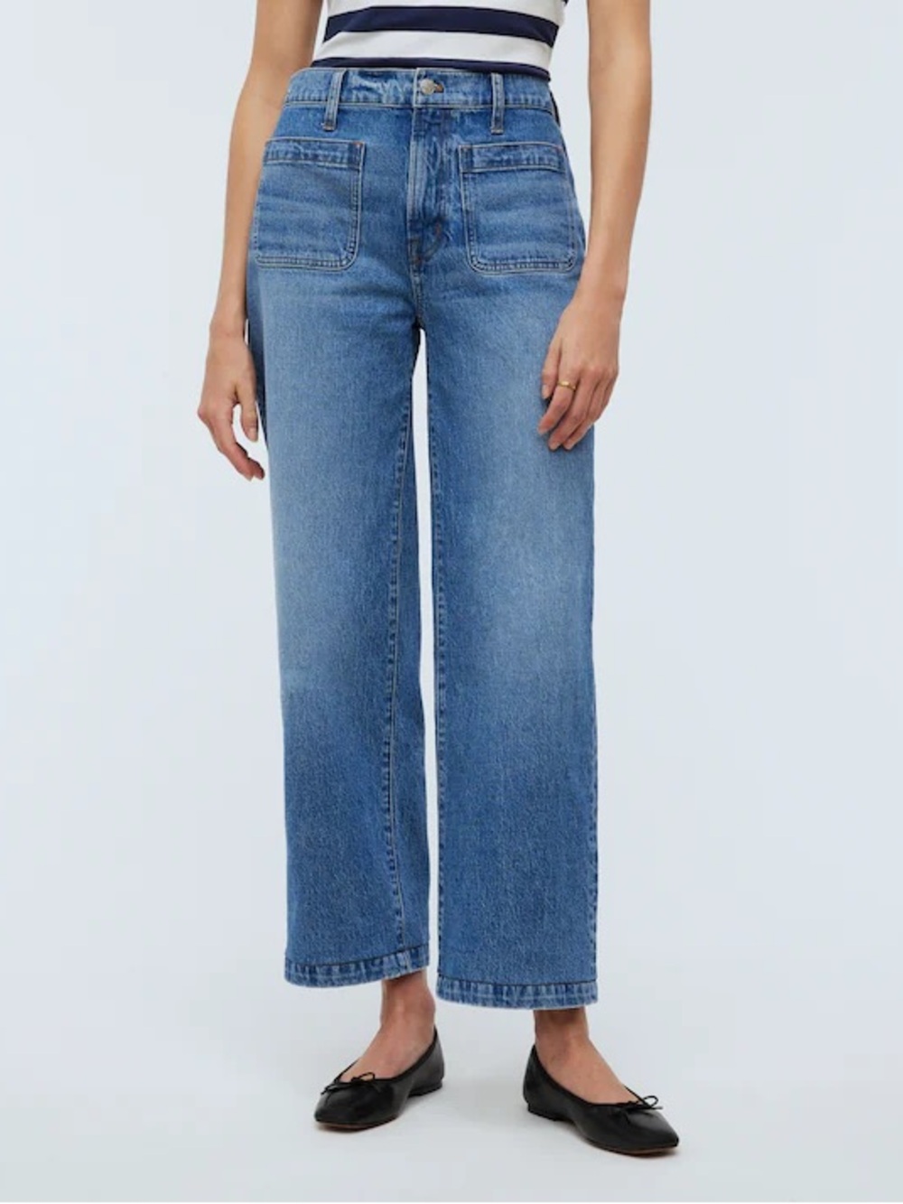 Madewell The Emmett Wide-Leg Full Length Jean: Patch Pocket Edition Size 31 EUC